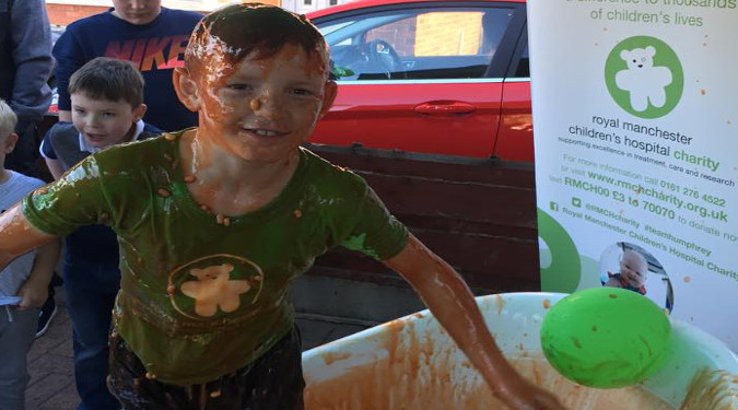 Noah Busts With Baked Bean Bath Charity Challenge SalfordOnline