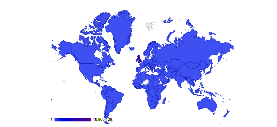 Readers come to SalfordOnline from almost every country in the world - Google Analytics
