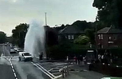 Water fountain burst hydrant littleton road